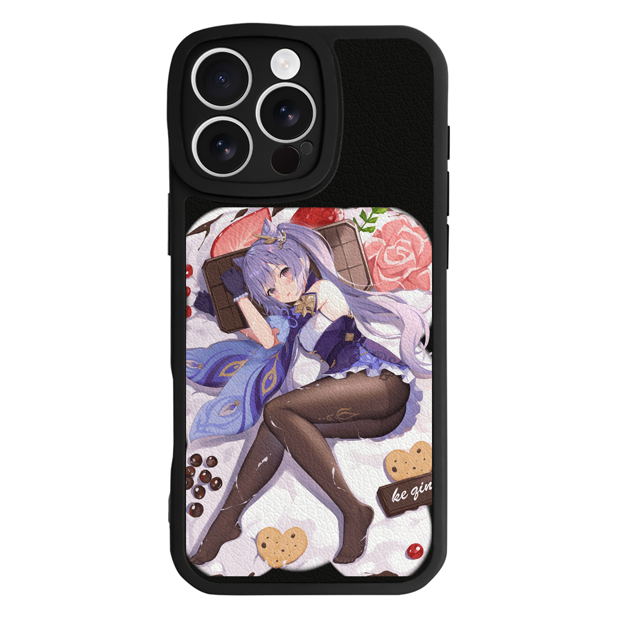げんし神 刻晴 こくせい genshin Kokusei 【iPhone 16シリーズ対応】シリコンスマホケース（レザー調） 材質：シリコン